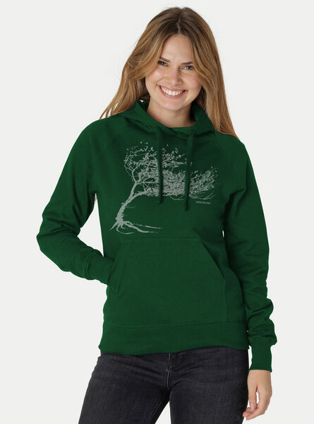 Peaces.bio - handbedruckte Biomode Bio-Damen-Kapuzensweater "Windytree" von Peaces.bio - handbedruckte Biomode