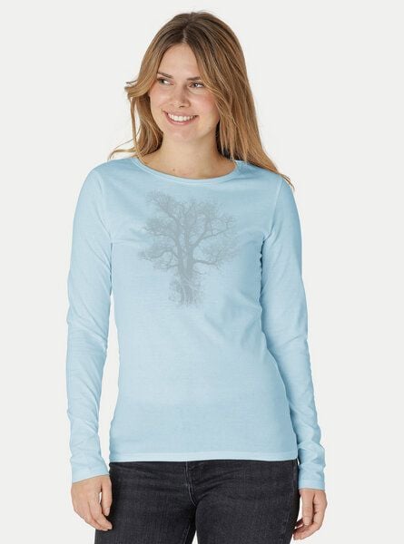 Peaces.bio - handbedruckte Biomode Bio-Damen-Langarmshirt Chestnut von Peaces.bio - handbedruckte Biomode