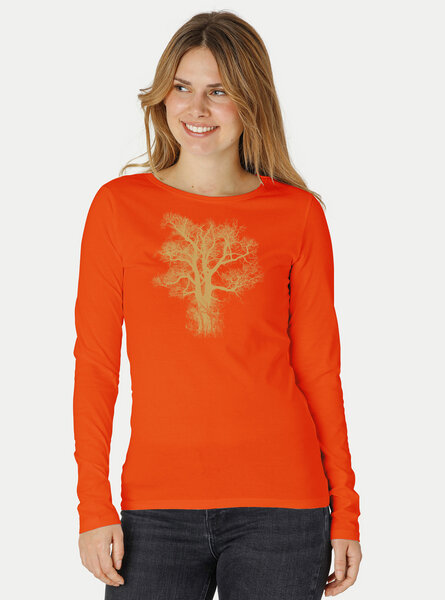 Peaces.bio - handbedruckte Biomode Bio-Damen-Langarmshirt Chestnut von Peaces.bio - handbedruckte Biomode