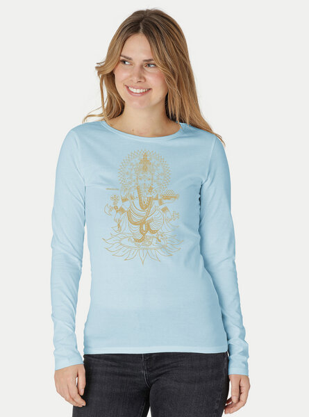 Peaces.bio - handbedruckte Biomode Bio-Damen-Langarmshirt Ganesha von Peaces.bio - handbedruckte Biomode