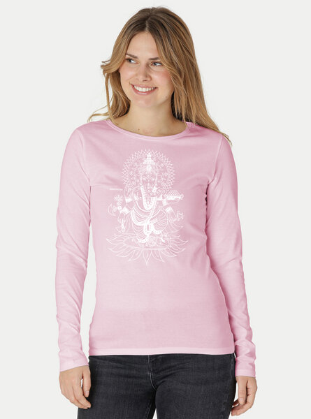 Peaces.bio - handbedruckte Biomode Bio-Damen-Langarmshirt Ganesha von Peaces.bio - handbedruckte Biomode