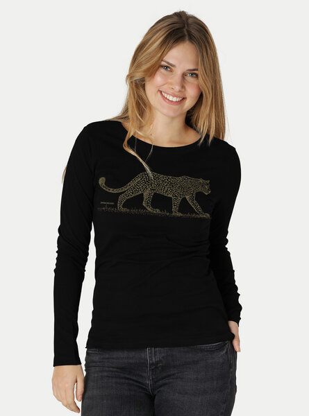 Peaces.bio - handbedruckte Biomode Bio-Damen-Langarmshirt Leopard von Peaces.bio - handbedruckte Biomode