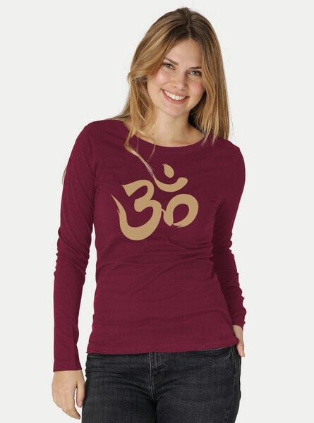 Peaces.bio - handbedruckte Biomode Bio-Damen-Langarmshirt "OM" von Peaces.bio - handbedruckte Biomode