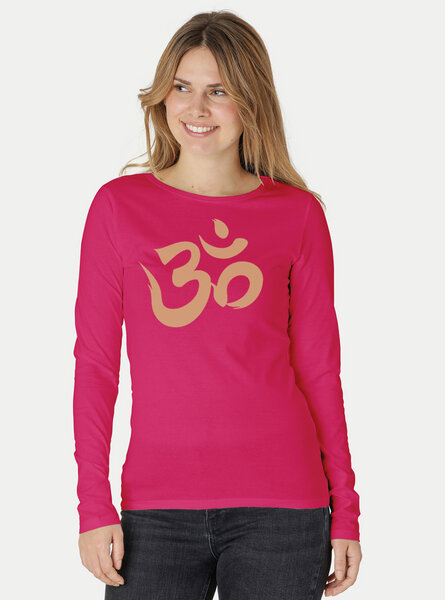 Peaces.bio - handbedruckte Biomode Bio-Damen-Langarmshirt "OM" von Peaces.bio - handbedruckte Biomode