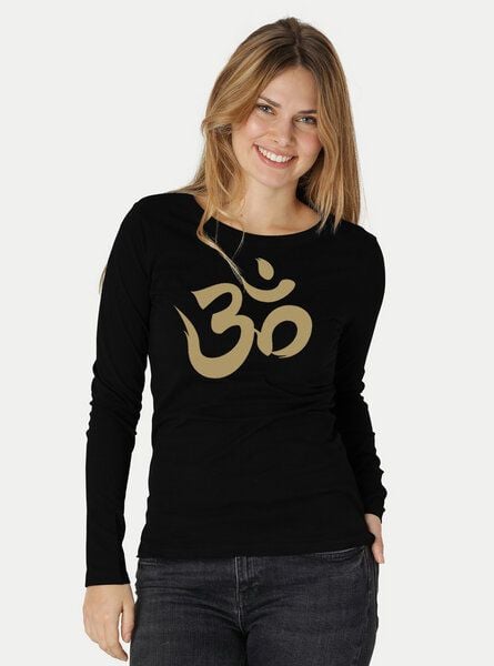 Peaces.bio - handbedruckte Biomode Bio-Damen-Langarmshirt "OM" von Peaces.bio - handbedruckte Biomode