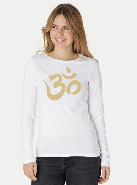 Peaces.bio - handbedruckte Biomode Bio-Damen-Langarmshirt "OM" von Peaces.bio - handbedruckte Biomode