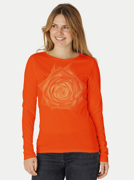 Peaces.bio - handbedruckte Biomode Bio-Damen-Langarmshirt Rose von Peaces.bio - handbedruckte Biomode