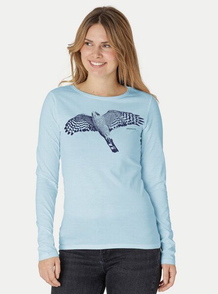 Peaces.bio - handbedruckte Biomode Bio-Damen-Langarmshirt Sperber von Peaces.bio - handbedruckte Biomode
