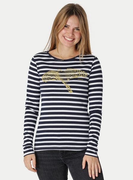 Peaces.bio - handbedruckte Biomode Bio-Damen-Langarmshirt Sperber von Peaces.bio - handbedruckte Biomode