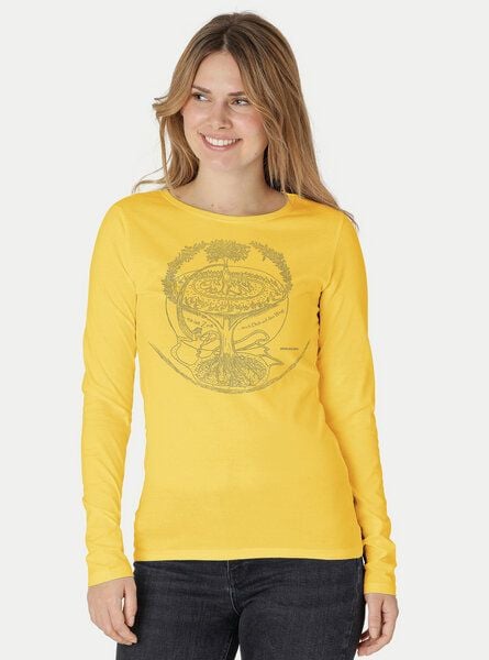 Peaces.bio - handbedruckte Biomode Bio-Damen-Langarmshirt "Weltenesche" von Peaces.bio - handbedruckte Biomode