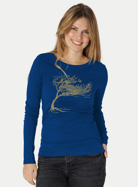 Peaces.bio - handbedruckte Biomode Bio-Damen-Langarmshirt Windy Tree von Peaces.bio - handbedruckte Biomode