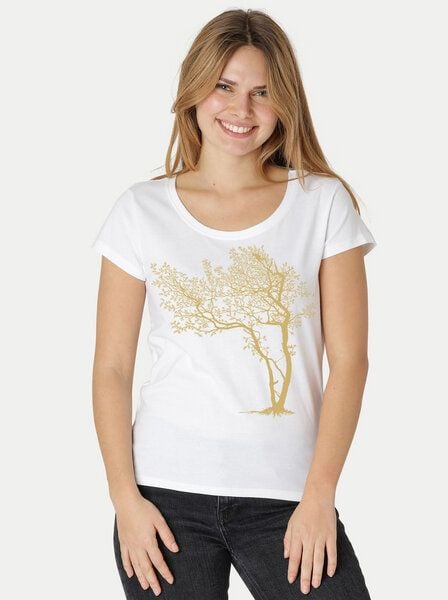 Peaces.bio - handbedruckte Biomode Bio-Damen-Loosefit-T-Shirt Fancy Tree von Peaces.bio - handbedruckte Biomode