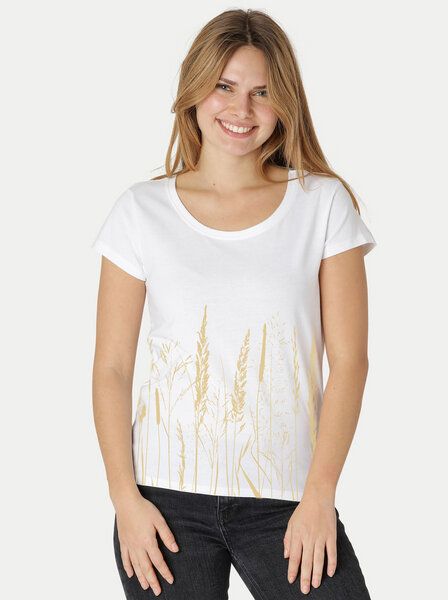 Peaces.bio - handbedruckte Biomode Bio-Damen-Loosefit-T-Shirt Gräservielfalt Peaces.bio - handbedruckte Biomode Bio-Damen-Loosefit-T-Shirt Gräservielfalt von Peaces.bio - handbedruckte Biomode
