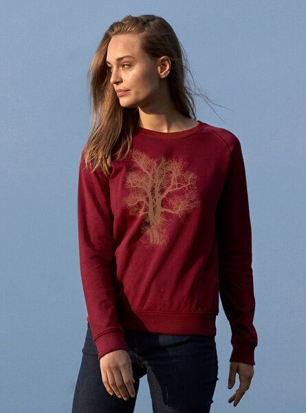 Peaces.bio - handbedruckte Biomode Bio Damen-Sweatshirt Chestnut von Peaces.bio - handbedruckte Biomode