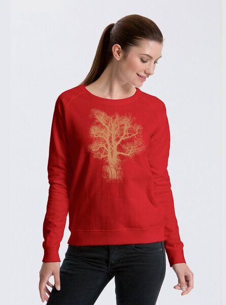 Peaces.bio - handbedruckte Biomode Bio Damen-Sweatshirt Chestnut von Peaces.bio - handbedruckte Biomode