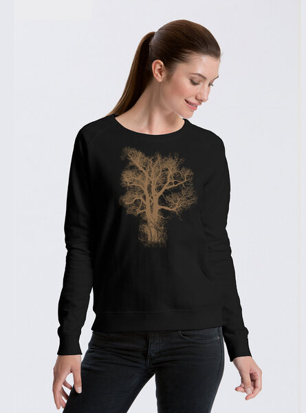 Peaces.bio - handbedruckte Biomode Bio Damen-Sweatshirt Chestnut von Peaces.bio - handbedruckte Biomode