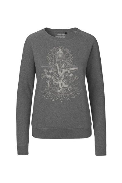 Peaces.bio - handbedruckte Biomode Bio Damen-Sweatshirt Ganesha Peaces.bio - handbedruckte Biomode Bio Damen-Sweatshirt Ganesha von Peaces.bio - handbedruckte Biomode