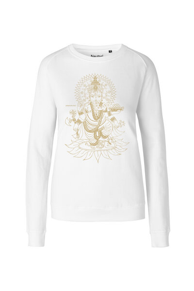 Peaces.bio - handbedruckte Biomode Bio Damen-Sweatshirt Ganesha von Peaces.bio - handbedruckte Biomode