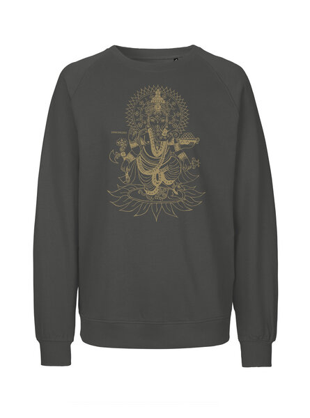 Peaces.bio - handbedruckte Biomode Bio Damen-Sweatshirt Loose Fit Ganesha von Peaces.bio - handbedruckte Biomode