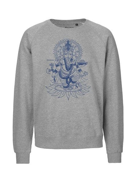Peaces.bio - handbedruckte Biomode Bio Damen-Sweatshirt Loose Fit Ganesha von Peaces.bio - handbedruckte Biomode