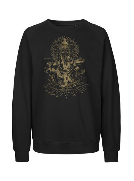 Peaces.bio - handbedruckte Biomode Bio Damen-Sweatshirt Loose Fit Ganesha von Peaces.bio - handbedruckte Biomode