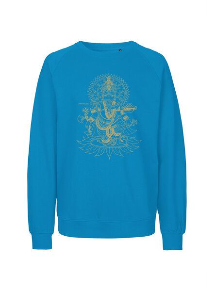 Peaces.bio - handbedruckte Biomode Bio Damen-Sweatshirt Loose Fit Ganesha von Peaces.bio - handbedruckte Biomode