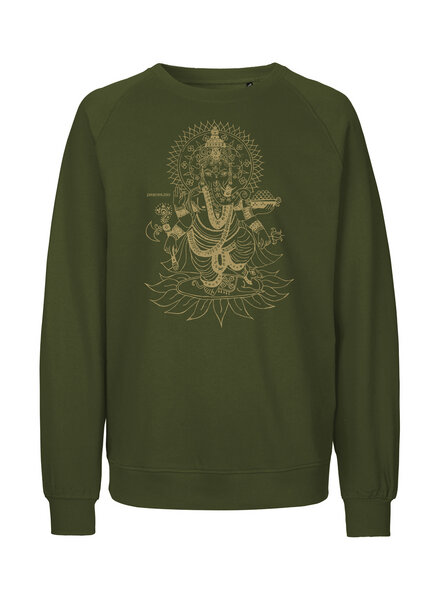 Peaces.bio - handbedruckte Biomode Bio Damen-Sweatshirt Loose Fit Ganesha von Peaces.bio - handbedruckte Biomode