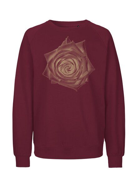 Peaces.bio - handbedruckte Biomode Bio Damen Sweatshirt Loose Fit Rose von Peaces.bio - handbedruckte Biomode