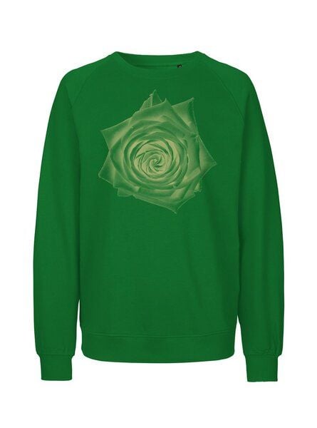 Peaces.bio - handbedruckte Biomode Bio Damen Sweatshirt Loose Fit Rose von Peaces.bio - handbedruckte Biomode