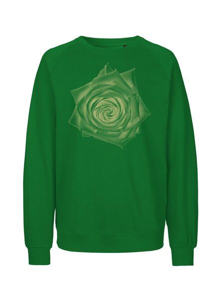 Peaces.bio - handbedruckte Biomode Bio Damen Sweatshirt Loose Fit Rose von Peaces.bio - handbedruckte Biomode