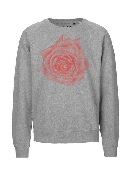 Peaces.bio - handbedruckte Biomode Bio Damen Sweatshirt Loose Fit Rose von Peaces.bio - handbedruckte Biomode
