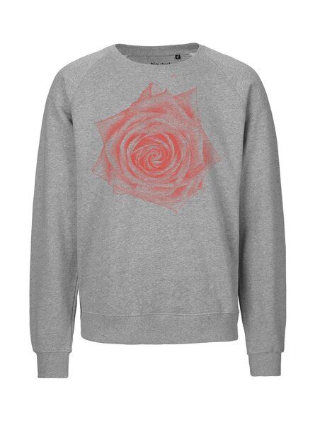 Peaces.bio - handbedruckte Biomode Bio Damen Sweatshirt Loose Fit Rose von Peaces.bio - handbedruckte Biomode