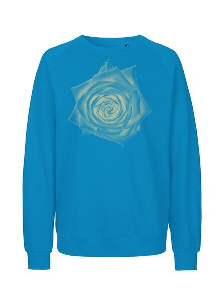 Peaces.bio - handbedruckte Biomode Bio Damen Sweatshirt Loose Fit Rose von Peaces.bio - handbedruckte Biomode