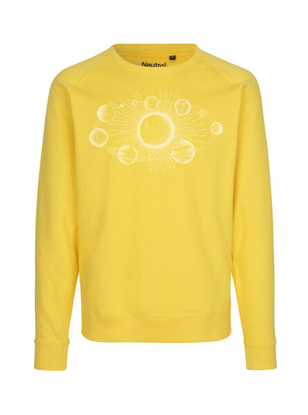 Peaces.bio - handbedruckte Biomode Bio Damen Sweatshirt Loose Fit Sonnensystem von Peaces.bio - handbedruckte Biomode