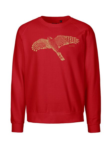 Peaces.bio - handbedruckte Biomode Bio Damen-Sweatshirt Loose Fit Sperber von Peaces.bio - handbedruckte Biomode