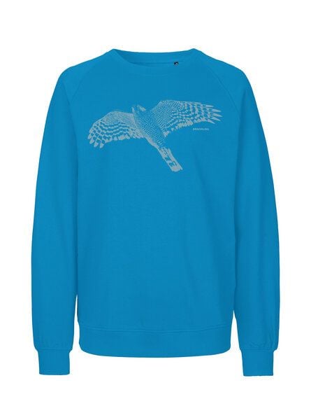 Peaces.bio - handbedruckte Biomode Bio Damen-Sweatshirt Loose Fit Sperber von Peaces.bio - handbedruckte Biomode