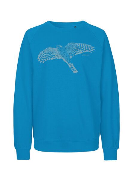 Peaces.bio - handbedruckte Biomode Bio Damen-Sweatshirt Loose Fit Sperber von Peaces.bio - handbedruckte Biomode
