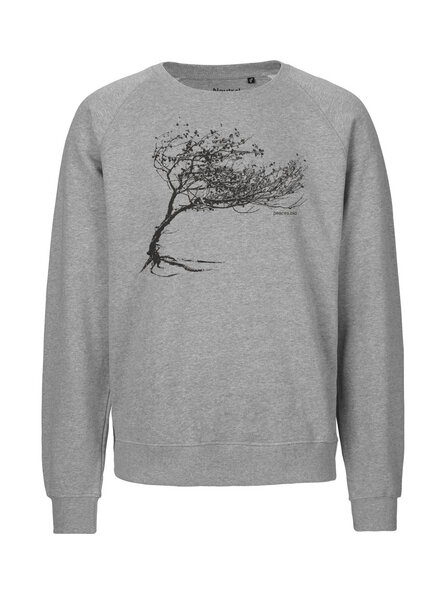 Peaces.bio - handbedruckte Biomode Bio Damen-Sweatshirt Loose Fit Windy Tree von Peaces.bio - handbedruckte Biomode