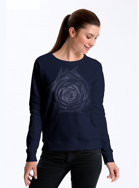 Peaces.bio - handbedruckte Biomode Bio Damen-Sweatshirt Rose Peaces.bio - handbedruckte Biomode Bio Damen-Sweatshirt Rose von Peaces.bio - handbedruckte Biomode