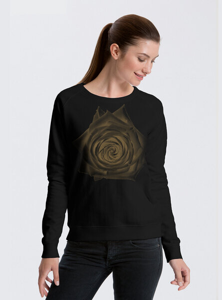 Peaces.bio - handbedruckte Biomode Bio Damen-Sweatshirt Rose von Peaces.bio - handbedruckte Biomode