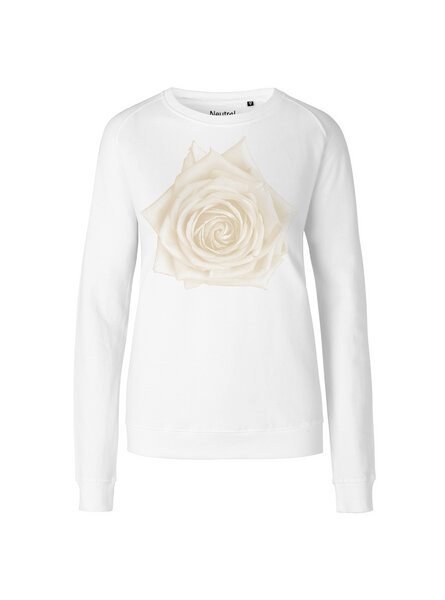 Peaces.bio - handbedruckte Biomode Bio Damen-Sweatshirt Rose von Peaces.bio - handbedruckte Biomode