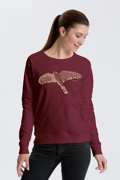 Peaces.bio - handbedruckte Biomode Bio Damen-Sweatshirt Sperber von Peaces.bio - handbedruckte Biomode