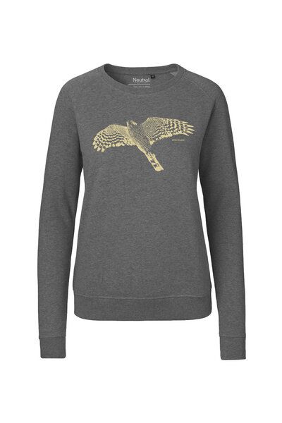 Peaces.bio - handbedruckte Biomode Bio Damen-Sweatshirt Sperber Peaces.bio - handbedruckte Biomode Bio Damen-Sweatshirt Sperber von Peaces.bio - handbedruckte Biomode