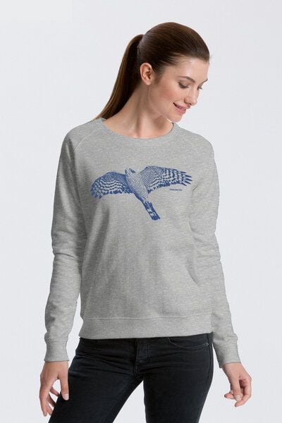 Peaces.bio - handbedruckte Biomode Bio Damen-Sweatshirt Sperber von Peaces.bio - handbedruckte Biomode