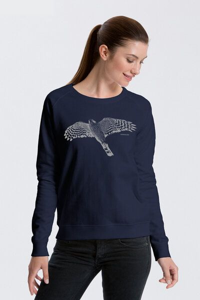 Peaces.bio - handbedruckte Biomode Bio Damen-Sweatshirt Sperber Peaces.bio - handbedruckte Biomode Bio Damen-Sweatshirt Sperber von Peaces.bio - handbedruckte Biomode