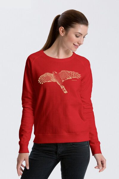 Peaces.bio - handbedruckte Biomode Bio Damen-Sweatshirt Sperber von Peaces.bio - handbedruckte Biomode