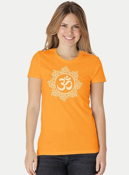 Peaces.bio - handbedruckte Biomode Bio-Damen-T-Shirt "Classic Om" von Peaces.bio - handbedruckte Biomode