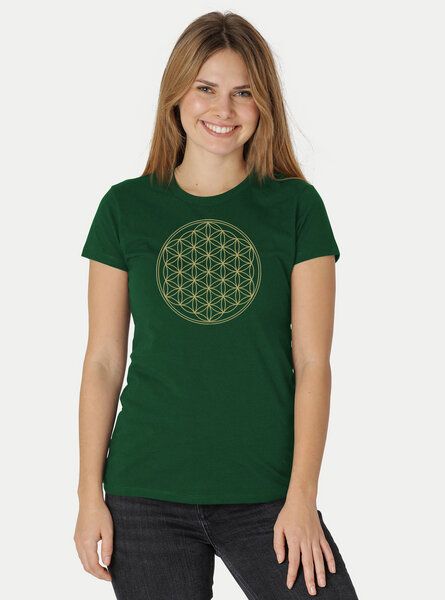 Peaces.bio - handbedruckte Biomode Bio-Damen-T-Shirt Die Blume des Lebens Peaces.bio - handbedruckte Biomode Bio-Damen-T-Shirt Die Blume des Lebens von Peaces.bio - handbedruckte Biomode