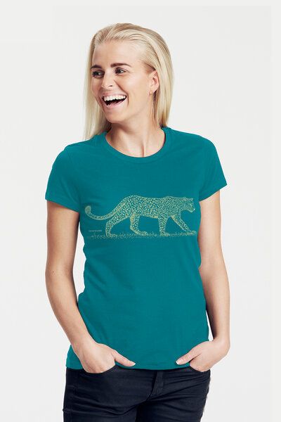 Peaces.bio - handbedruckte Biomode Bio-Damen-T-Shirt "Leopard" Peaces.bio - handbedruckte Biomode Bio-Damen-T-Shirt "Leopard" von Peaces.bio - handbedruckte Biomode