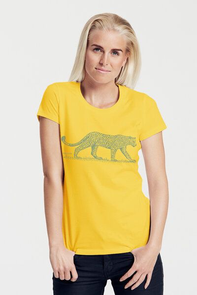 Peaces.bio - handbedruckte Biomode Bio-Damen-T-Shirt "Leopard" Peaces.bio - handbedruckte Biomode Bio-Damen-T-Shirt "Leopard" von Peaces.bio - handbedruckte Biomode